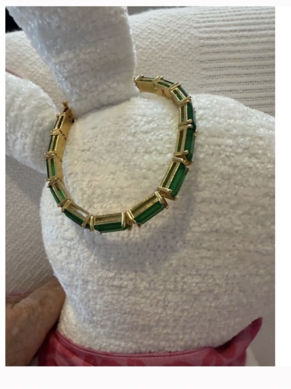 Kurt Geiger Green Stone Tennis Bracelet - Picture 2 of 5